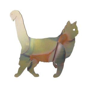 Cat Figurine Metal Cut Kitty Cat Feline Home Decor Hand Crafted  4.75 inch